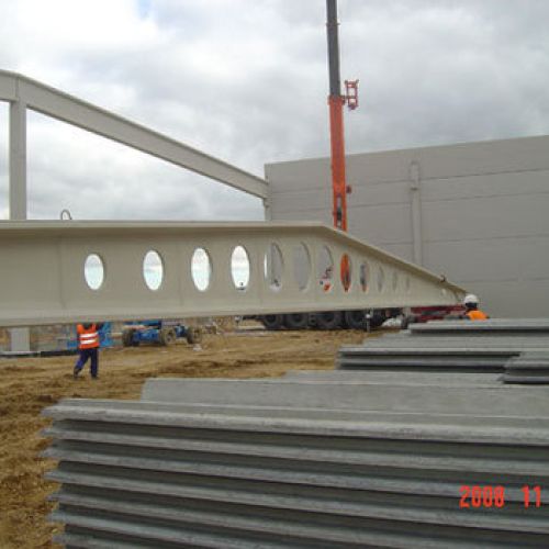 Detalle vigas nave industrial Construcciones HORO Valladolid